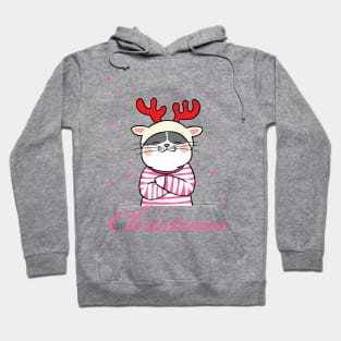 Christmas cat reindeer Hoodie